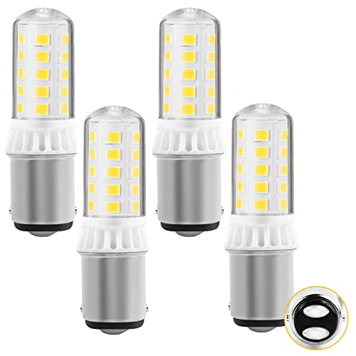 B15D LED Lampe 12V-24V DC/AC, 3W 400 Lumen, Flimmerfrei, CRI85 – B15 Bajonett-Doppelkontakt Für Beleuchtung von Niederspannungsgeräten Boote, Garten- & Landschaftsbeleuchtung (Warmweiß 3000k, 4er-Set)