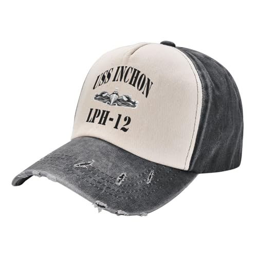 GUPUOOU USS INCHON (LPH-12) SCHIFFSLADEN Baseballkappe benutzerdefinierte Hut modische Strandausflug Strandtasche Mädchen Herren Baumwolle, für alle Jahreszeiten