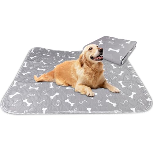 Zeripikfoasp 2 Stück Waschbar Haustier Urinunterlage, Saugfähig Wiederverwendbare Welpenunterlagen Matte, Hundematte Bodenschutz, Trainingsunterlagen Welpen für Hunde, Katzen, Meerschweinchen(81x70cm)