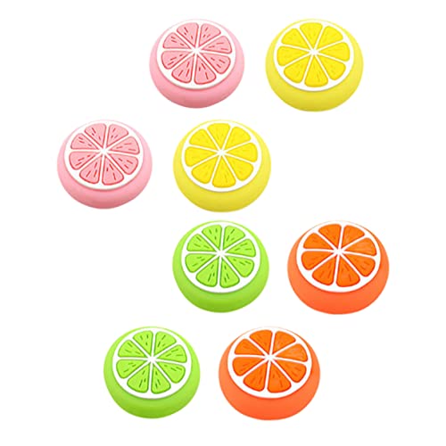 HOMSFOU 8St Griffknopfkappe Daumenkappe mit Fruchtmotiv Griffigkeit griff fall Ersatz-Daumengriffe easy putz easy-clean ersetzen Joystick Regler Rocker-Hut leicht handhaben Kieselgel