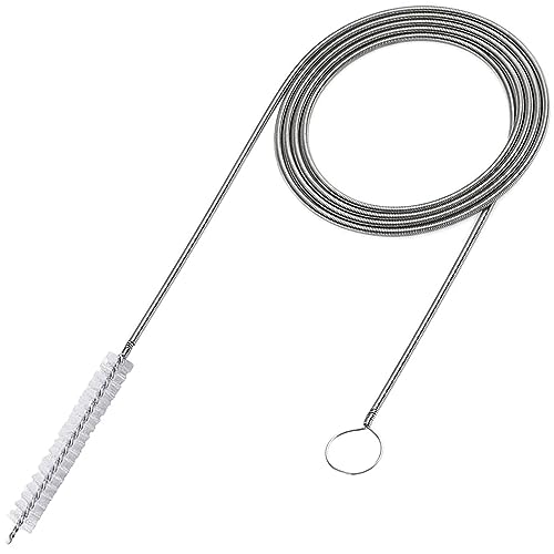 Flexible Abflussbürste 140-150cm,Flexible Reinigungsbürste für Rohre mit Schmalem Abflussloch,Kühlschrank Reinigungsbürste Flexible,Kühlschrankbürste Rohrreinigungsspirale für Rohr Dredging