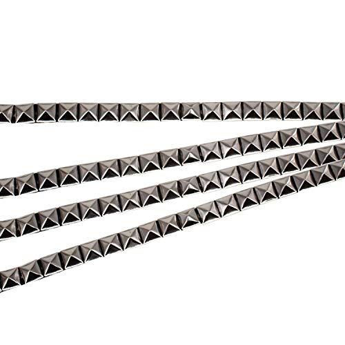 Trimming Shop Metall-Pyramiden-Nieten, 1 Reihe, Hot Fix, Nagelkopf, Mesh-Spitze, zum Aufbügeln, Dekoration, Bastelprojekt, Modezubehör, 1 m, 8 mm, Gunmetal, Metall, Gunmetal, 8 mm