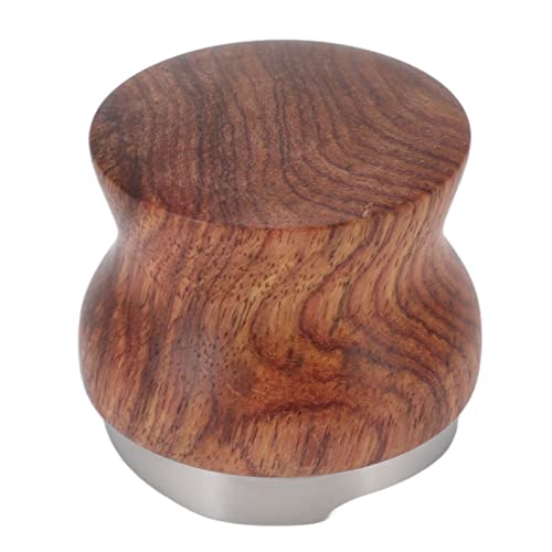 ZPSHYD Edelstahl Kaffeehändler Edelstahl-Kaffeehändler und -Tamperebene 53mm / 2.1in, Kaffeeverteiler aus Rosenholz, für Kaffeezubehör