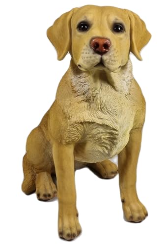 Fachhandel Plus Dekofigur Labrador Balou Gartenfigur Hund sitzend lebensecht Indoor Outdoor
