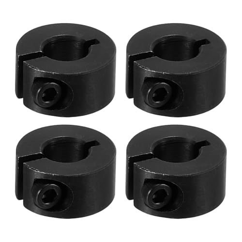 PATIKIL Geteilte Stellringe 8mm Bohrung 18mm OD 9mm Dicke, 4er Pack 45#Aluminiumlegierung Tiefenanschlagringe Klemm mit Gewindestift für die Maschinenbauindustrie, Schwarz