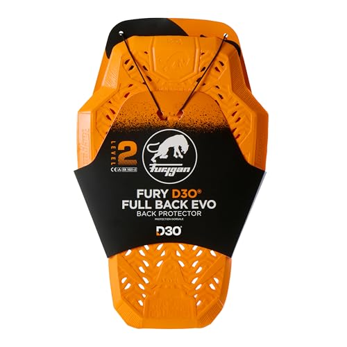 Furygan Full Back Fury D3O EVO – Level 2 zugelassener D3O-Rückenprotektor – zertifizierter Motorradschutz – Leichter, Flexibler Komfort – Belüftungssicherheit, Orange Version 2024