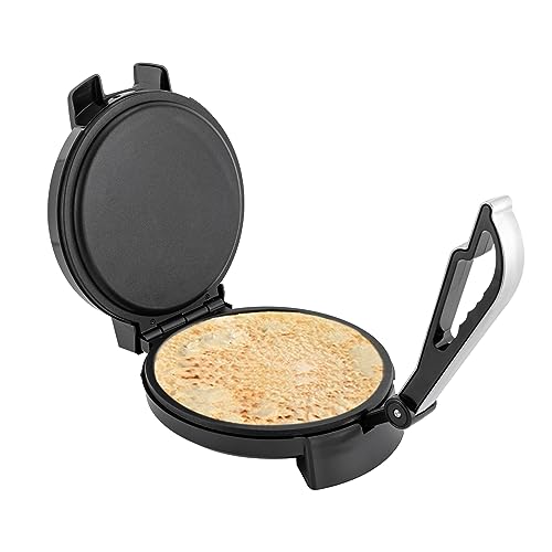 Garbenat Elektrische Roti Bäcker 1200W 220V Tortilla Maker Doppelseitige Heizung Chapati Maker mit Antihaftbeschichtung 26 x 34cm Edelstahl Tortilla Presse für Pizza, Omeletts, Fladenbroten