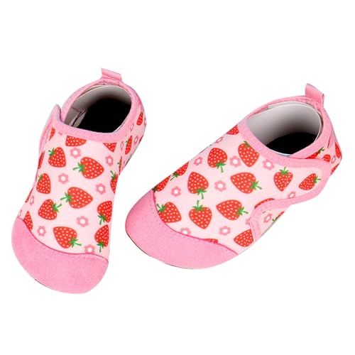 Baby Badeschuhe Aquaschuhe Lässige Unisex Schwimmschuhe Schnelltrocknend Auqa Strandschuhe mit Aufdruck und Klettverschluss Bequeme Strand Slipper Sneaker Wasserschuhe für Kleinkind