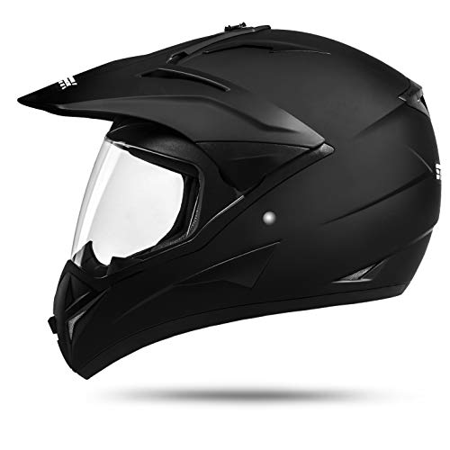 ATO Moto 801 GS War Matt Größe: M 57-58cm Enduro Helm mit Visier für Quad ATV Motocross Motorradhelm ECE 2205