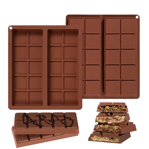 2 Stück Schokoladenform Silikon Tief, Antihaftbeschichtung Silikonform Schokolade, Tief Dubai Schokolade Form für DIY Nüsse Schokolade Backen