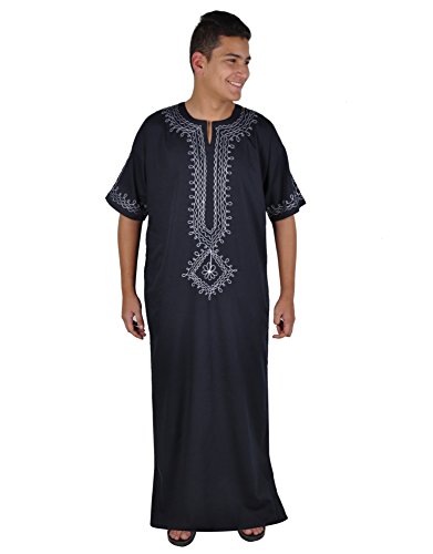 Egypt Bazar Moderner Herren-Kaftan,Farbe: dunkelblau ((70) 6XL)