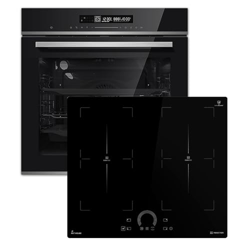 KKT KOLBE Autarkes Herdset | 60cm Einbaubackofen EB8017ED | 59cm Induktionskochfeld IH85904FZ | Katalyse | Pizzafunktion | Grill | Umluft | Heißluft | Timer | SET8017IH594FZ