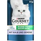 Gourmet Gourmet PURINA GOURMET Perle Erlesene Streifen mit Gemüse Katzenfutter nass, mit Kalb und Gemüse, 26er Pack (26 x 85g)