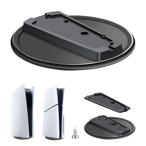 Effdrdfs Vertikaler Ständer für PS5 Slim/PS5 Disc & Digital Konsole, Basisständer für PS5 Zubehör, schwarzer vertikaler Konsolenständer mit Anti-Rutsch-Pad und Schraube
