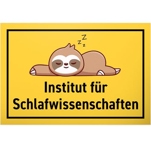 DankeDir! Institut für Schlafwissenschaften - Schild 30 x 20 cm - lustiger Spruch Wanddeko Türschild Schlafzimmer Geburtstagsgeschenk Spruchschild Geschenkidee Deko Freunde Geschenk
