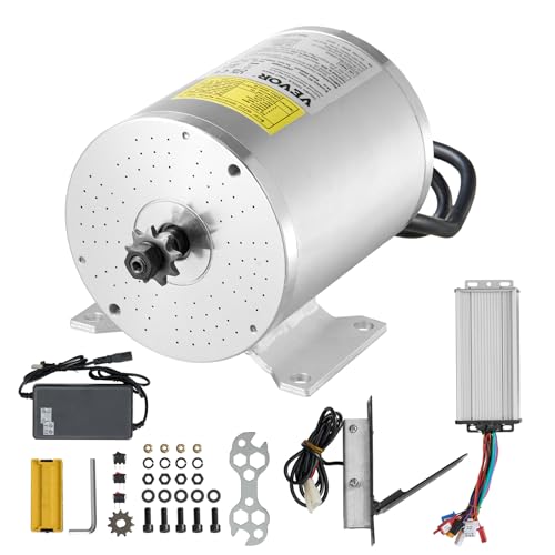 VEVOR Bürstenloser Elektromotor-Satz, 1800 W, Gleichstrom-Elektromotor für Go-Karts, 48 V 4500 U/min, mit verbessertem Geschwindigkeitsregler und Gaspedal, für Elektrofahrräder, Motorräder, Roller