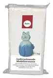 Rayher 3450200 Lufttrocknende Modelliermasse weiß, 1 kg, gebrauchsfertig, geschmeidig und einfach zu verarbeiten, kein Brennen nötig, trocknet ohne Rißbildung, glutenfrei, tonähnlich