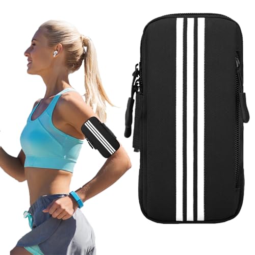 Handytasche Laufen Sport, Laufarmband Handyhalterung, Handytasche Joggen Handy Armband, Handytasche Joggen, Für Laufen, Workout, Joggen und Fitness (Schwarz)