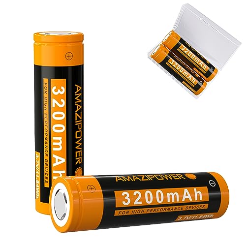 3,7 Volt Wiederaufladbarer Akku，3200mAh NiMH Batterie Hohe Kapazität Batterien für LED Stirnlampe,Fernbedienung,Ferngesteuertes Auto HY (Flachpol 2PCS)