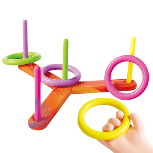 Ringwurfspiel – Wurfspiel mit PE-Sportringen, Set mit runden Ringen | Wurfspiel mit PE-Ringen für PE-Ringe für die Geschwindigkeit der
