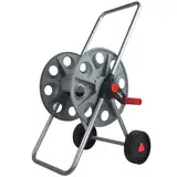 LEHMANN Schlauchwagen, Gartenschlauchwagen, für bis zu 45m 1/2" oder 3/4" Schlauch, Stahlkonstruktion mit Kunststoff, Maße 46 x 44 x 75 cm, Gewicht 2,5 kg