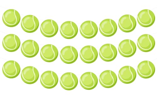 Sursurprise Tennis-Party-Dekorationen, 3 Tennis-Banner für Geburtstag, Babyparty, Abschlussfeier, Sport-Motto-Partyzubehör