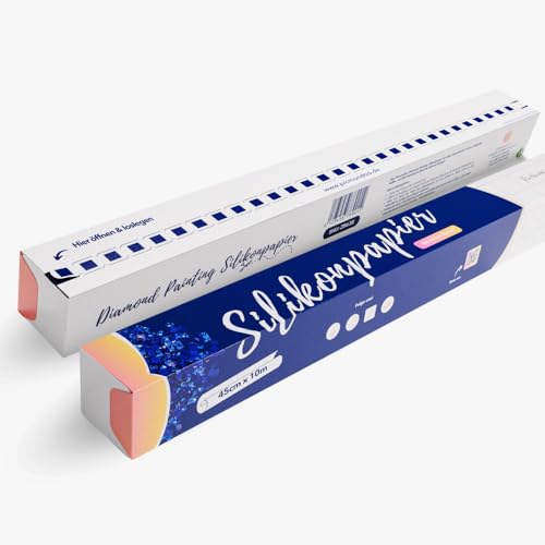 Picmondoo - Silikonpapierrolle für Diamond Painting - 45cm x 10m - praktisches 5x5cm Raster mit doppelseitiger Silikonbeschichtung - Zubehör Diamant Painting für mehrere deiner Projekte