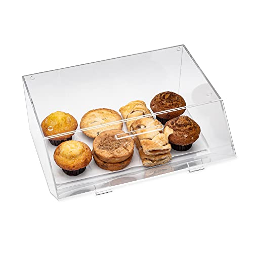 SimplyImagine Bäckerei-Vitrine, stapelbare Acryl-Gebäckbox für Arbeitsplatte, Einzelhandel, Gewerbe, Zuhause, tragbare Verwendung für Bagels, Backwaren, Brot, Donuts, Gemüse und mehr