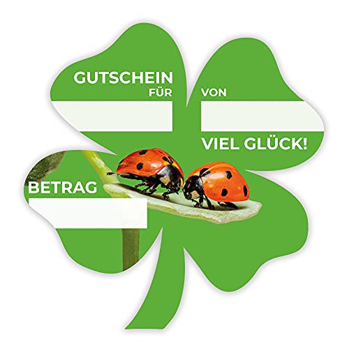 "Kleeblatt-Marienkäfer" Spendenscheck, PR Scheck, Übergabescheck (1 Stück) - Größe: ca. 60 cm