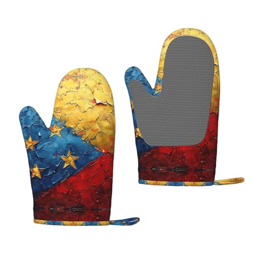 Ofenhandschuhe aus Silikon, Motiv: Flagge von Venezuela, für Grill, Kochen, Backen, Küchenzubehör, Erwachsene