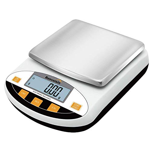 Bonvoisin 2000gx 0,01g Digitale Präzisions-Analysenwaage 200g-5kg optional 0.01g Hochpräzise Elektronische Waage Laborwaage Schmuckwaage Küchenwaage Wissenschaftliche Waage
