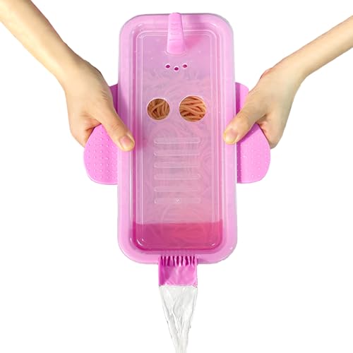 HMZXSY 68 OZ Mikrowelle Pasta Container Herd mit Sieb, Niedliche Elefantenform Multifunktionskocher für Schlafsäle, Küchen oder Büros (Lila)