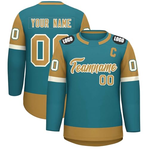 HGWOPGASD Eishockey Trikot Herren Personalisierte Eishockey-Tops Hemden Herren mit Name Nummer benutzerdefinierte Puck Trikots für Training Anzug A06