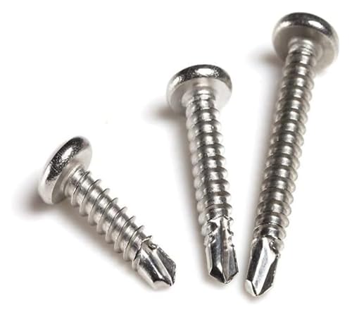Selbstschneidende Schrauben, 10/30 Stück, Flachkopf, selbstbohrendes Schraubengewinde, selbstschneidende Schraubenbolzen aus Edelstahl M3,5 M4,2 M4,8 M5,5 M6,3 (38 mm (10 Stück), M4,2)(38mm (10pcs),M4