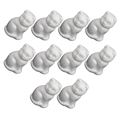 BESPORTBLE Styroporfiguren Katze – 10 Stücke DIY Bastelset Für Kreative Katzenmodelle - Ideal Für Weihnachtsdeko Und Individuelle Arrangements - Perfekte Styropor Tiere Zum Bemalen Und