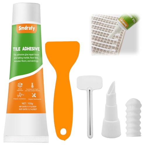 Smdrafy Fliesenkleber Bad, Fliesenkleber Außen Frostsicher, Fliesen Kraftkleber für innen & außen, Montagekleber Extra Stark, für Fliesen, Zement, Stein, Boden, Wand, 150g