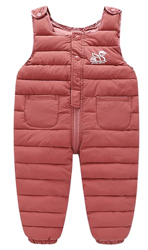Panegy Isolierte wasserdichte Schneehose Winddicht Warme Skilätzchen Latzhose Winter Klassisch Warm Weich Isoliert Overall Overall Snowboard Kleidung Rouge 2-3 Jahre