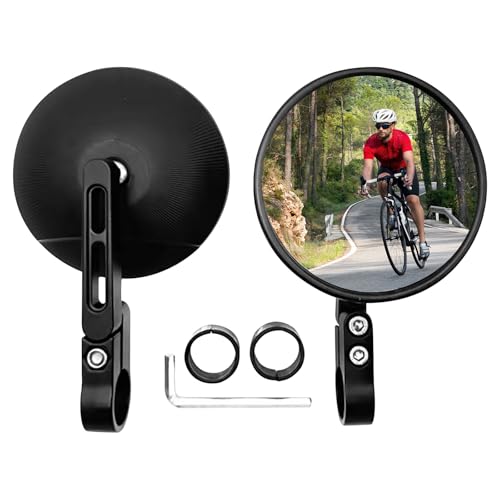 Lenkerendenspiegel E Geprüft, 360° Drehbar Motorrad Spiegel, Supermoto Spiegel, Runde Rückspiegel Motorrad, Motorradspiegel für Meisten Motorräder, Roller, Moped, ATV, Scooter(2 Stück)