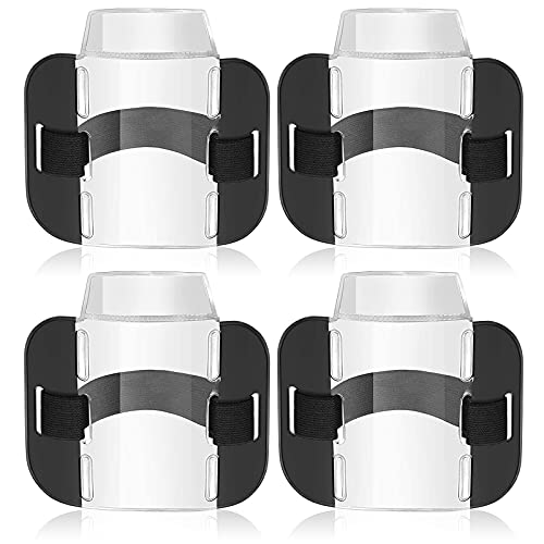 Cdemiy Arm Abzeichenhalter, 4 Pcs Armbinde Ausweis Lizenz Abzeichen Halter, Hochsichtbares Sicherheitsarmband mit Verstellbarem Schultergurt, für Rettungspersonal, Sicherheitspersonal, Wachen