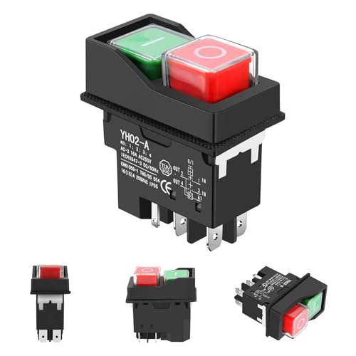 Idota Sicherheitsschalter KJD17 Schalter 16A 250V 5 PIN Maschinenschalter Elektromagnetischer für Schleifmaschine