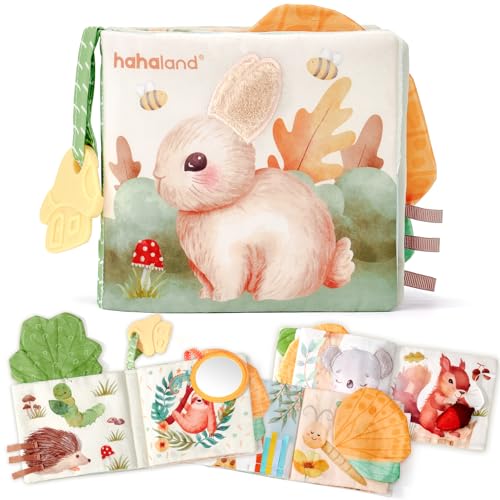 hahaland Baby Spielzeug 0 6 Monate Babybuch Stoffbuch Sensorisches Buch, Interaktive Fühlbuch Knisterbuch Babyspielzeug 0 3 6 Monate Lernspielzeuge Quiet Book Geschenk für Neugeborene