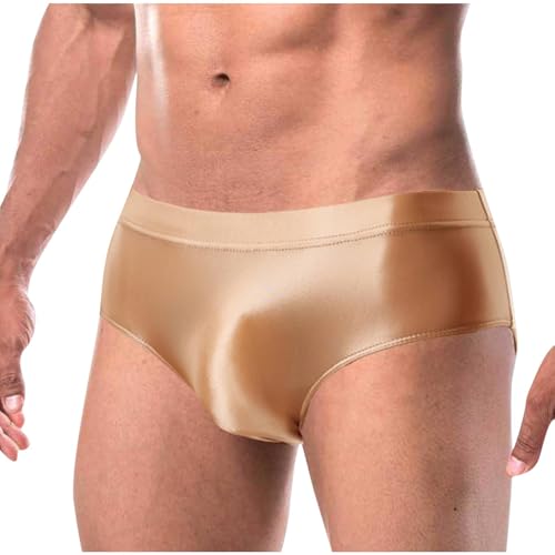 Herren Unterhosen Glatte Slip Sexy Unterwäsche Satin Herren-Reizwäsche Underwear Herren-Slips Erotische String Tanga Männer Baumwolle Herren-Strings Blitzangebote 12 Kaffee XXL