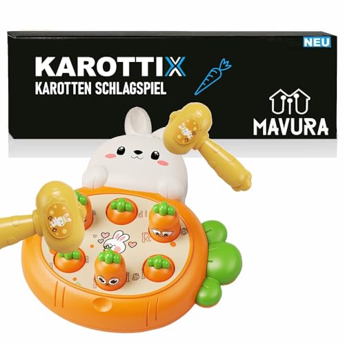 MAVURA KAROTTIX Schlagspiel Hase Karotte mit Hammer Geschicklichkeit