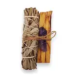 LAMARE Celestia Reinigungsset: Ganzheitliche Reinigung – Weißer Salbei – Palo Santo – Amethyst – Harmonie – Reinigung – Reinigungsset – Energiebalance – Entfernt Negative Energie.