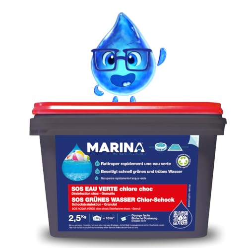 MARINA SOS grünes Wasser, Schockdesinfektion, schnell lösliches Chlor Granulat für Pool