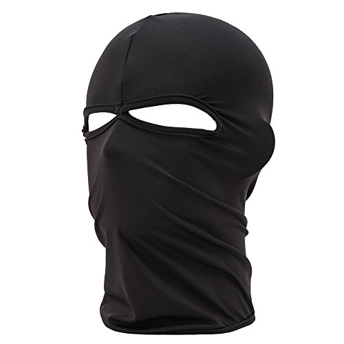 Fenti Gesichtsschutzmaske / Facekini aus Lycra mit 2 Ausschnitten, Einheitsgröße, für Extremsport / Ski / Surf / Fahrrad / Motorrad / Airsoft / Paintball L schwarz