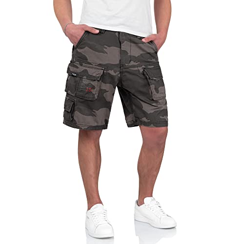 Surplus Raw Vintage Herren Cargo Trooper Shorts, blackcamo, M