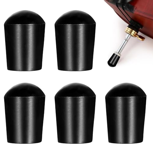 Teaaha 5 Stück Cello Endpin Gummi Kappe, Gummi-Stachelschutz Cello Endpin Tip Cap Cello Anti Rutsch Kappe, Schwarze Gummispitze für Cello Endpin, Rutschfeste Matte für Cello-Endstift