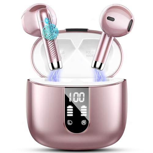 Bluetooth 5.4 Kopfhörer, In Ear Kopfhörer Kabellos mit 4 Mic, 48H Tiefer Bass Spielzeit Wireless Earbud, LED-Anzeige, Bluetooth Ohrhörer mit ENC Noise Cancelling, IP7 Wasserdicht Kopfhörer Sport USB-C