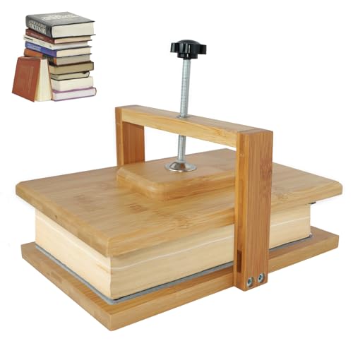 Whemyreat (37 x 29 cm) Buchpresse aus Holz und Bambus, Papierpresse, Blumenpresse, Multifunktionale Manuelle Stabiles Book Presser für Buchbinderbedarf Gleichmäßiger Druck